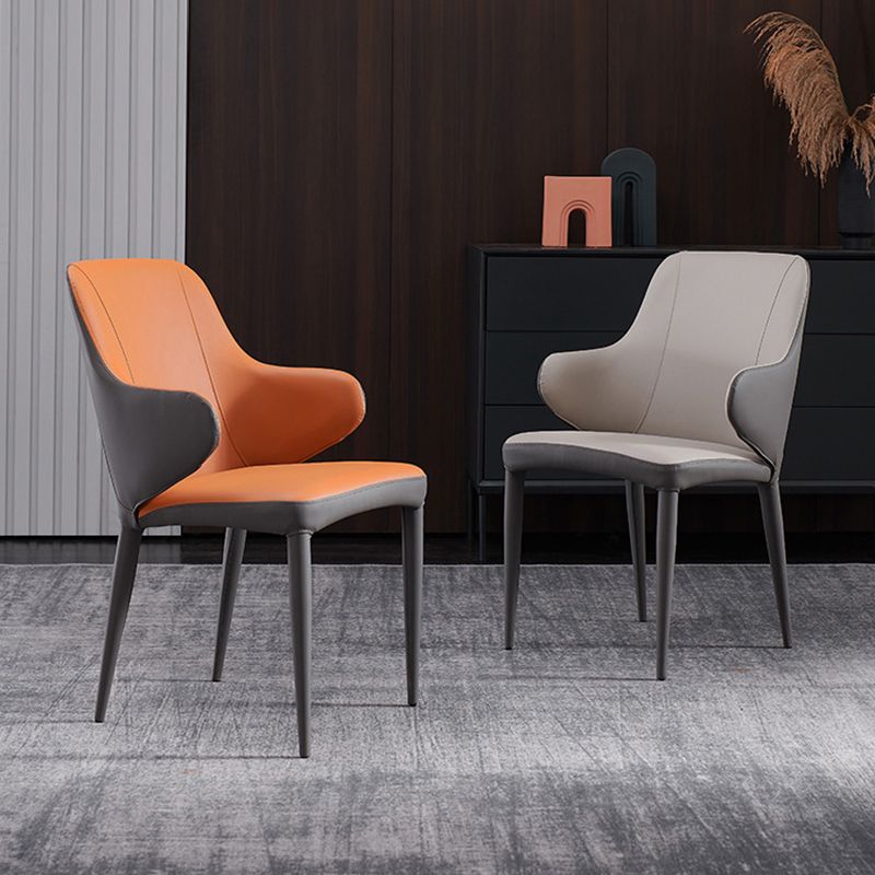 Contemporary Metal Dining Chair Upholstered Arm Chair for Restaurant Use