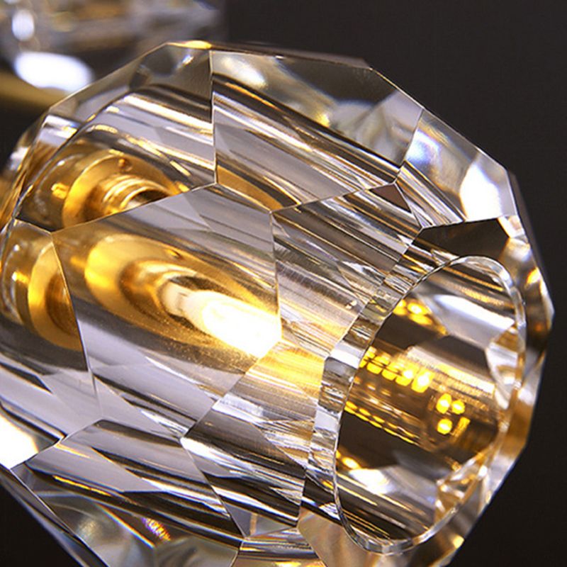 Simplicity Globe Pendant K9 Crystal Dining Room Hanging Ceiling Light in Brass