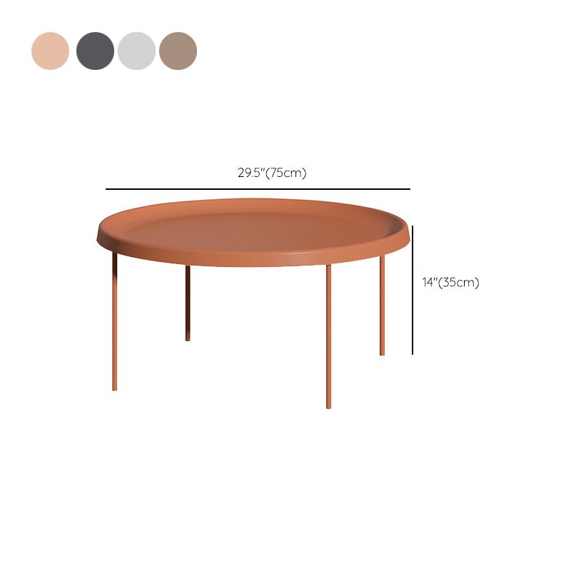 Mid-century Modern Steel Round Tray Top Coffee Table 4 Legs Cocktail Table