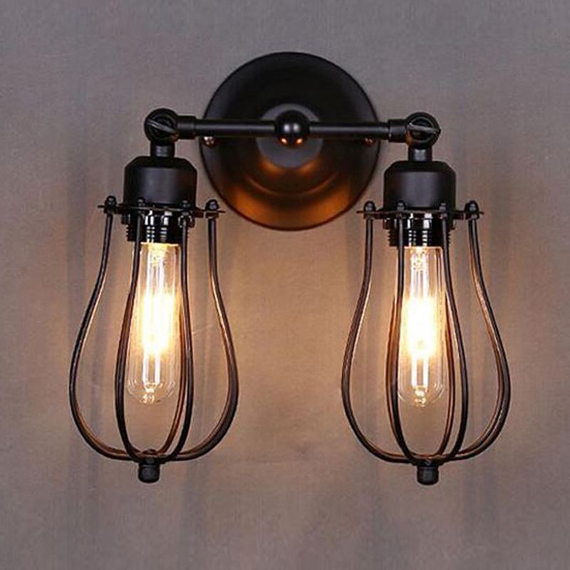 Industrial Iron Wall Lighting Ideas Geometry Shape Wall Sconce Lighting for Living Room