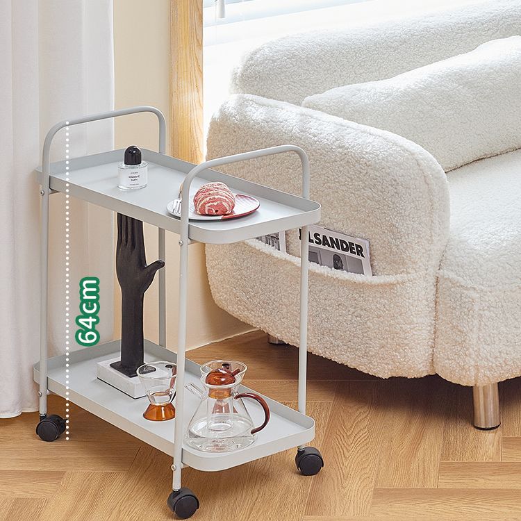 25.2"H Rolling Modern Prep Table Metal Rectangular Prep Table for Dining Room