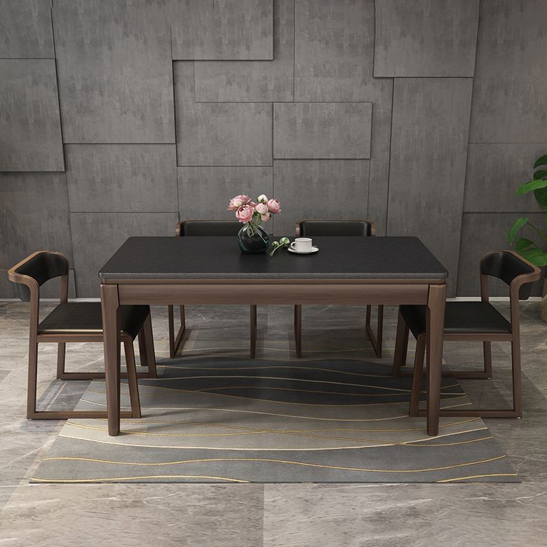 Sintered Stone Dining Table Mid-Century Modern Style 4 Legs Base Table for Dining Room