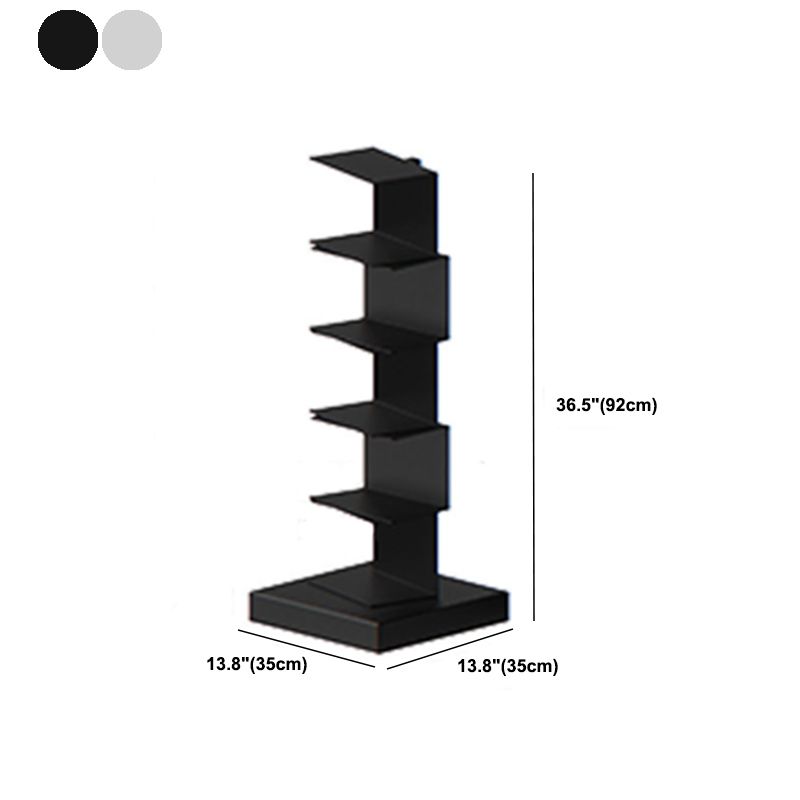 Modern Metal Bookshelf Geometric Closed Back Vertical Bookcase