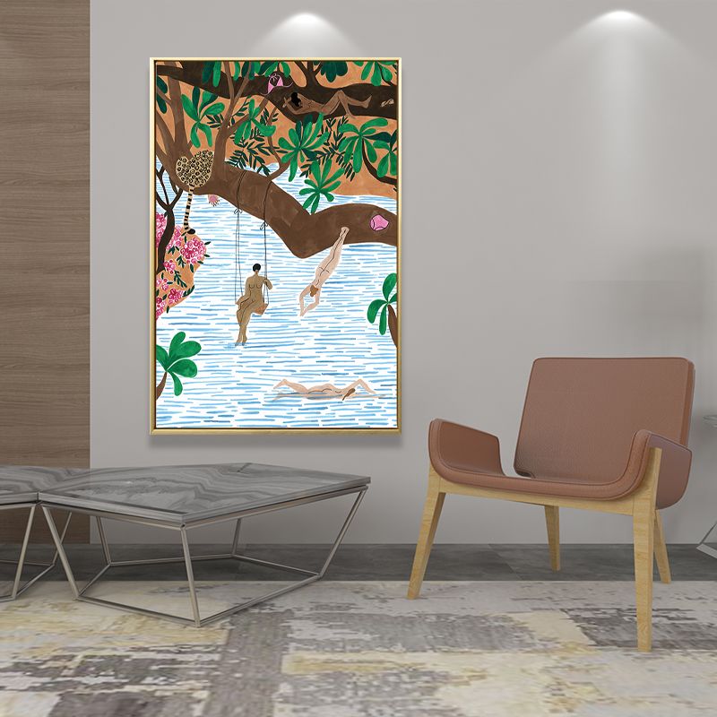 Childrens Art Amusement Park Painting Canvas Textured Colorful Wall Decor for Home