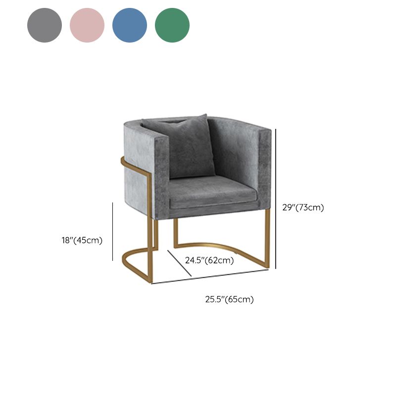 Modern Parsons Arm Chair Velvet Gold Base Dining Chair for Dining Room