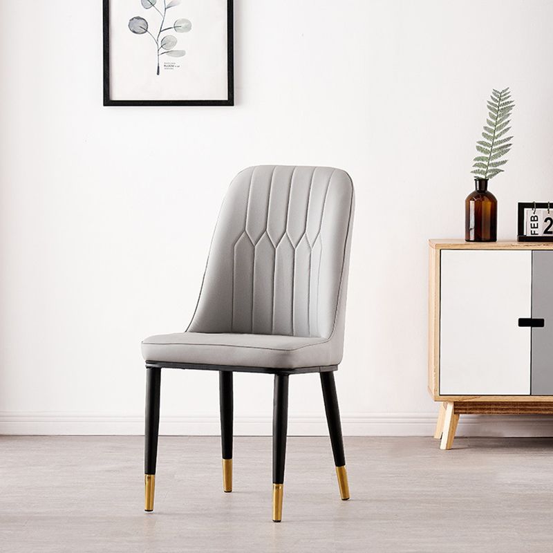 Nordic Style Metal Dining Accent Chair Dining Room Armless Dining Chairs