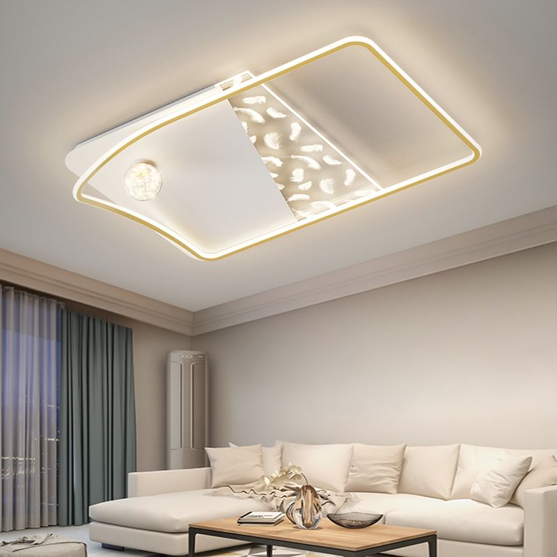Lignes LED plafonnier style moderne encastré pour salon salle à manger