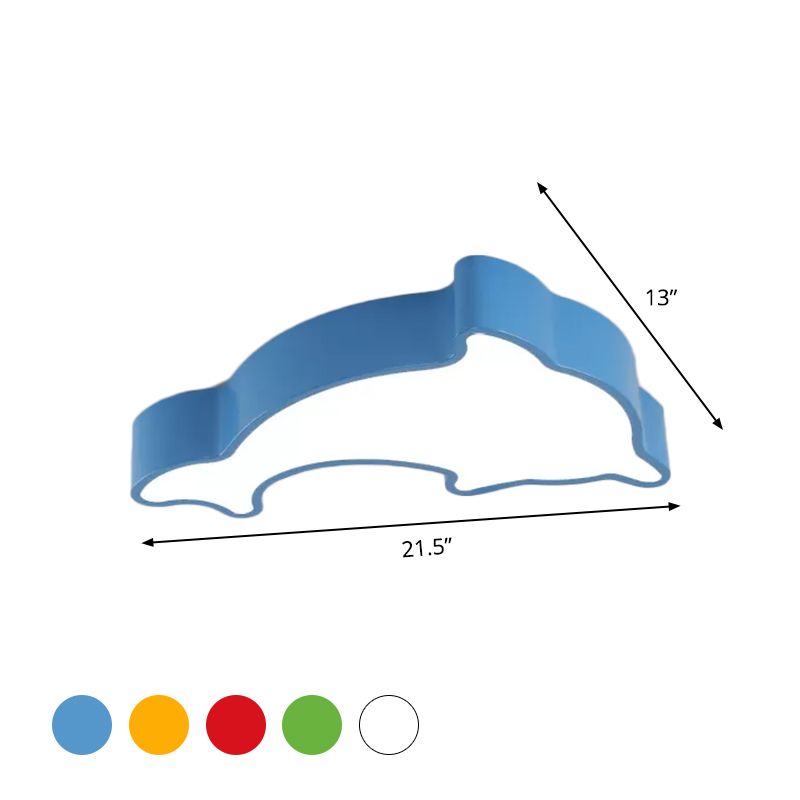 Weiß/Rot/Gelb Delphin Beleuchtung Kinder LED Acryl Flush Mount Deckenleuchte Licht für Schlafzimmer