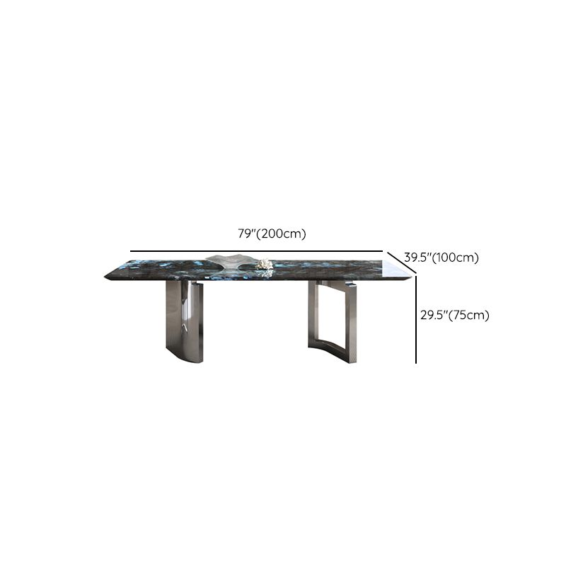 1/4/7 Pieces Stone Top Rectangle Metal Base Dining Set for Home