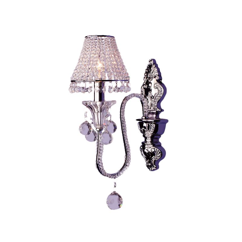 Lampada da parete in perline di cristallo da 1/2 coda in perno in perno.