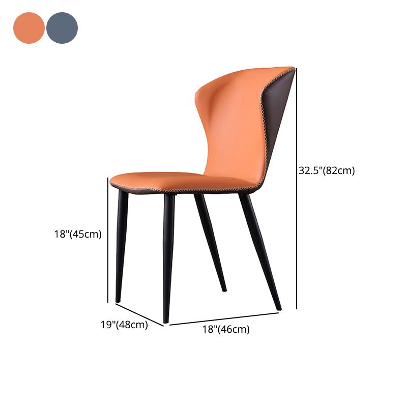 Silla lateral de comedor de cuero contemporánea Silla lateral con respaldo para Brasserie