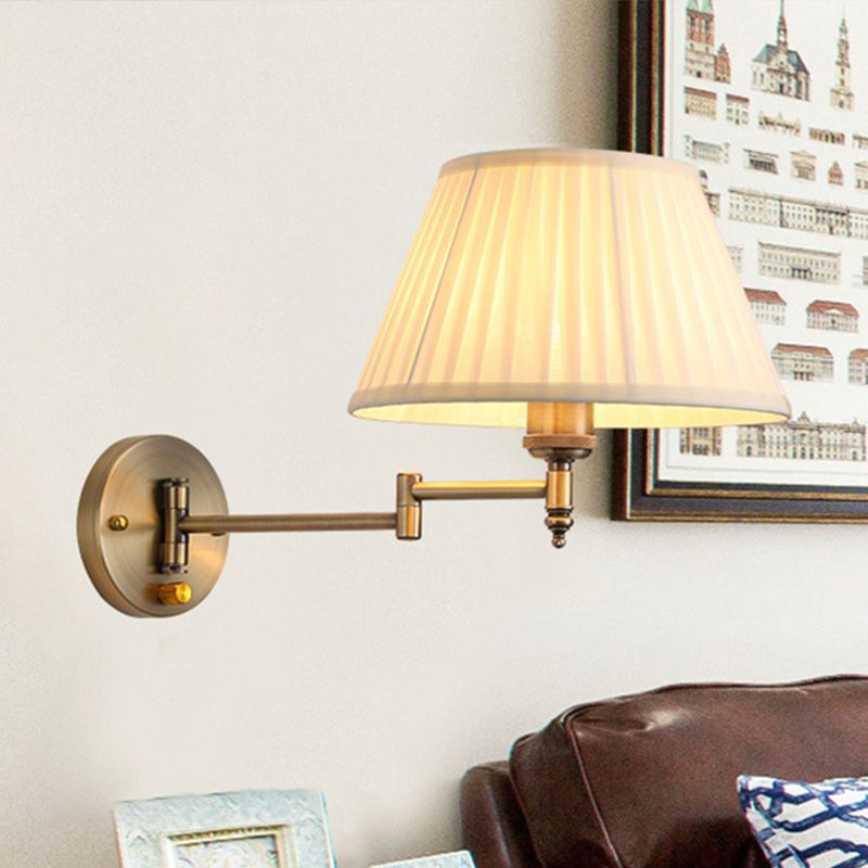 Lámpara de montaje de pared de papel de brazo oscilante con sombra moderna 1 claro de blanco blanco/beige lámpara para sala de estar para sala de estar