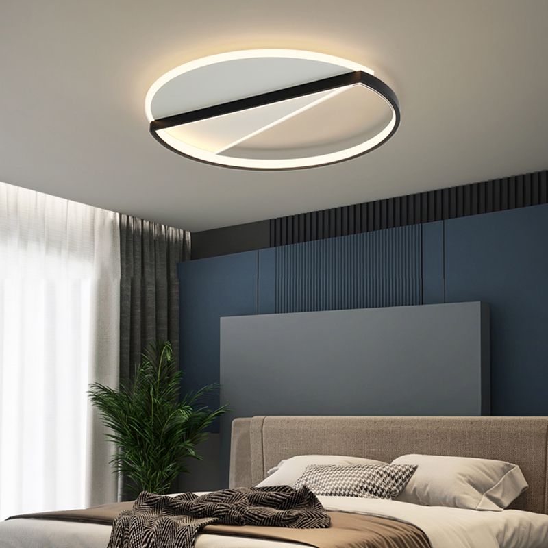 Acrylic Geometric LED Ceiling Fixture in Modern Minimalist Style Lacquered Iron Indoor Flush Mount