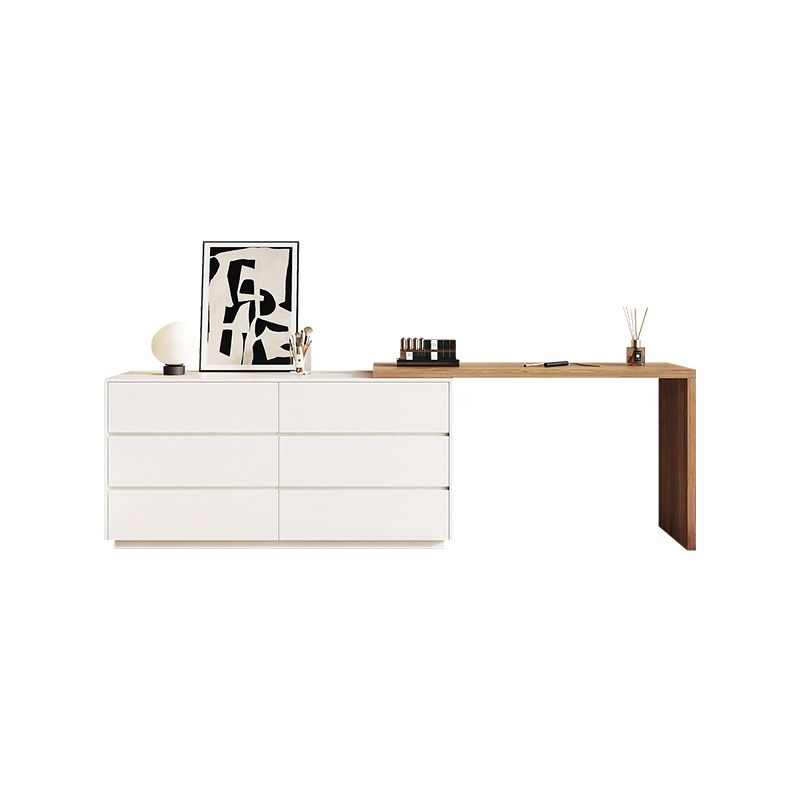 Contemporary Bedroom With Drawer White Solid Wood Lighted Mirror Dressing Table
