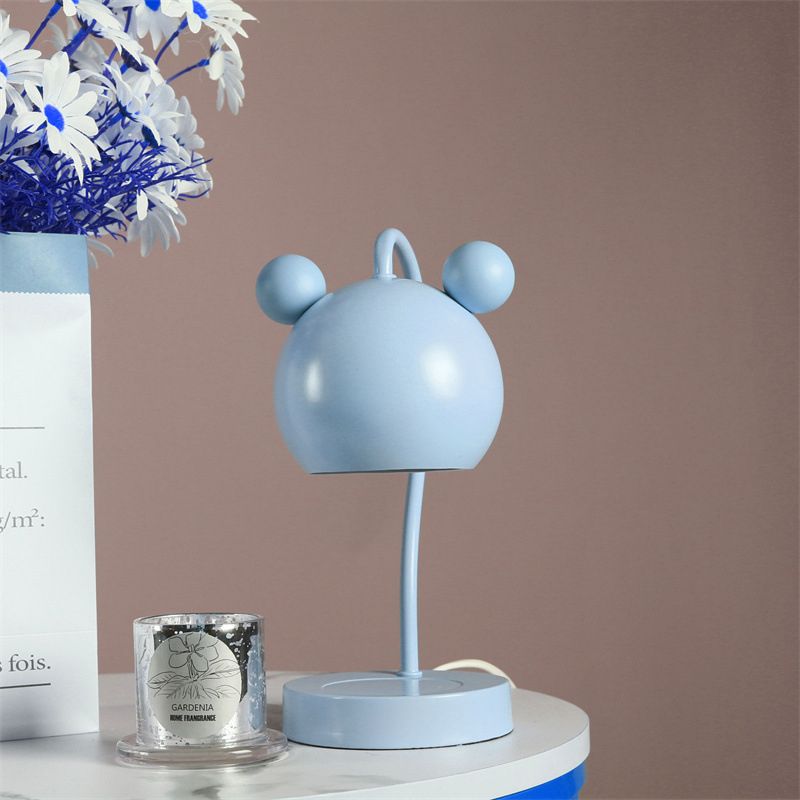 Macaron Melting Wax Warmer Table Lamp Metallic 1-Light Bedroom Nightstand Light with Dome Shade