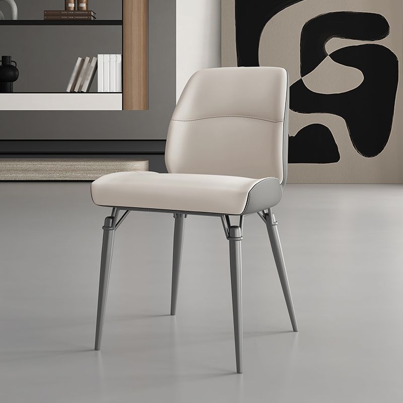 Contemporary Dining Chairs Armless Dining Chair with Metal Legs for Kitchen