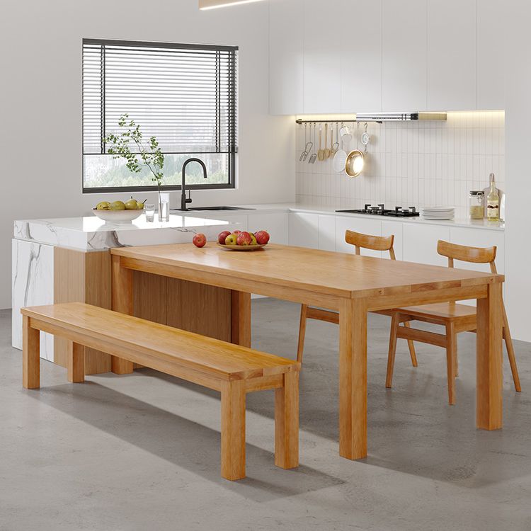Modern Style Dining Table Rectangle Wood Dining Table with 3 legs