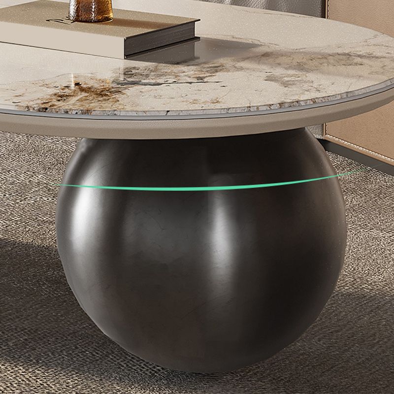 No Distressing Slate Coffee Table Oval Single Coffee Table with 2 Drawers