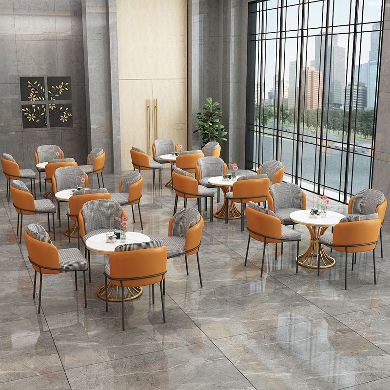 Glam Faux Marble Dinette Set for Home 1/4 Pieces Glossy White Dining Table Set