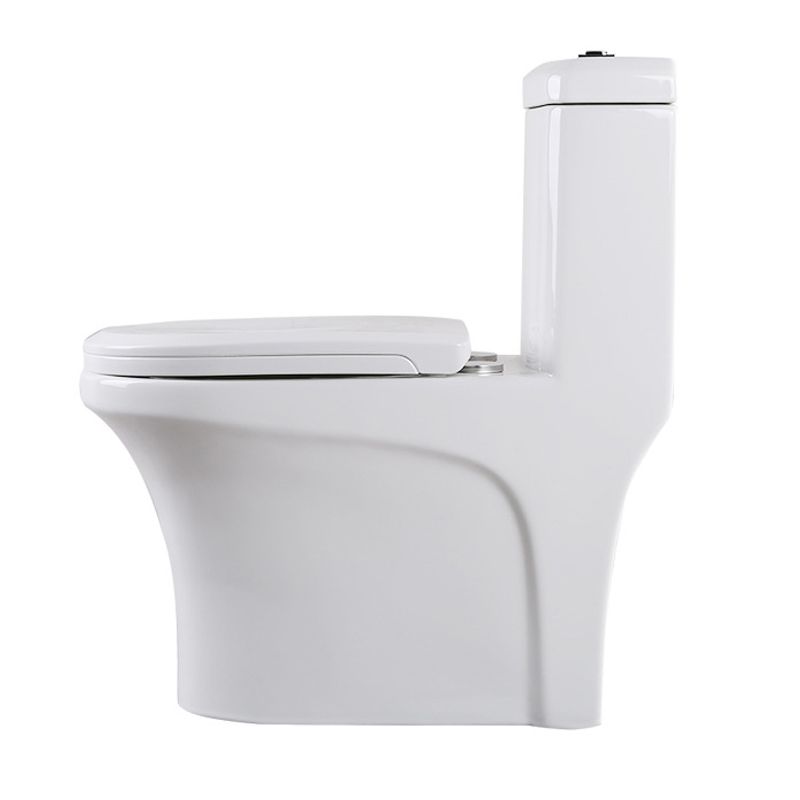 Modern Elongated Toilet Bowl White Flush Toilet with Seat for Bathroom