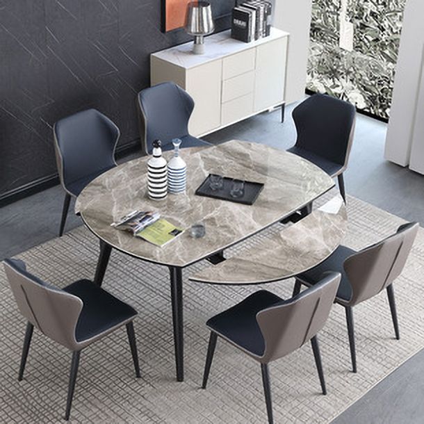 Sillas laterales sin brazos de comedor de cuero con respaldo de estilo industrial (juego de 4)