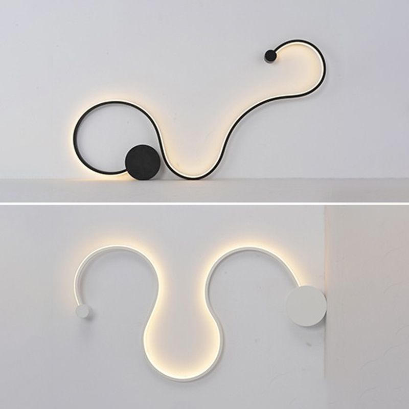 Lumière murale linéaire de style nordique Minimaliste 1 lumière LED LED Ponderie murale pour le salon