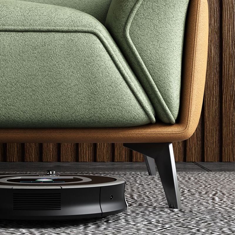 Pillow Arms Sectional Green Modern Faux Leather Living Room Sofa & Chaise