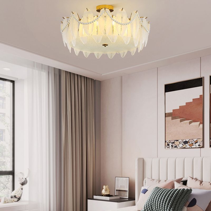 Contemporary Ceiling Light Glass Flush Mount Ceiling Light Fixture for Bedroom