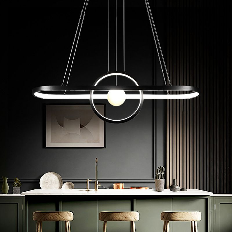 Contemporary Simplicity Ring Chandelier Pendant Light Acrylic Hanging Light Fixtures for Restaurant