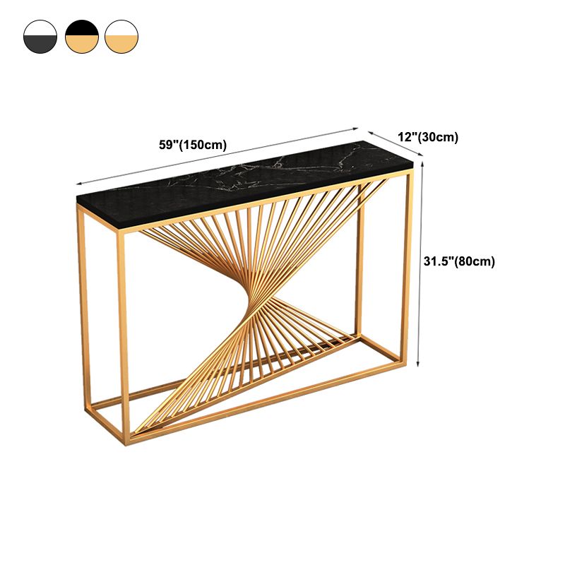 Contemporary Iron Console Table Rectangle Frame Stain Resistant Console Sofa Table