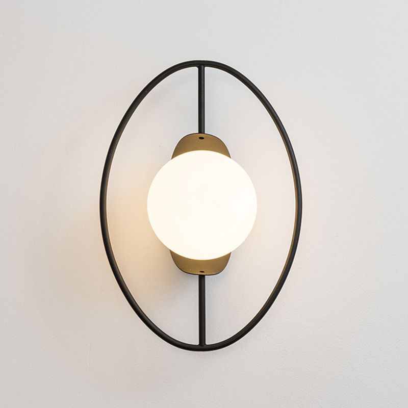 Contemporary Wall Sconce Globe Shade Wall Light Fixture for Bedroom