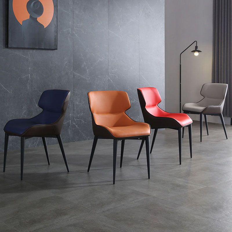 Sillón orejero de diseño moderno para el hogar, sillas laterales de comedor de cuero