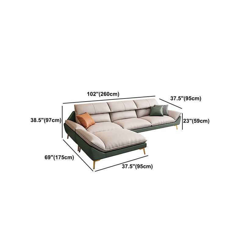 38.18" Tall Faux leather Contemporary Sectional Stain-Resistant Sectional