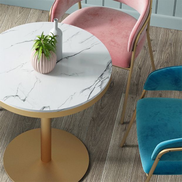 1/3/4/5 Pcs Metal Scandinavian Dining Room Set with Round Dinning Table Dinette Set