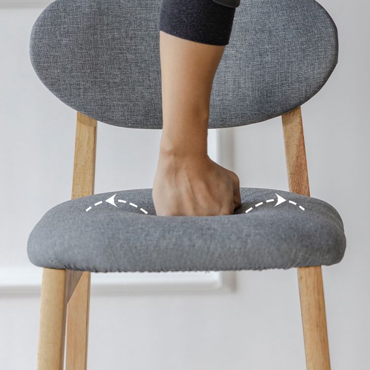 Taburete de bar moderno sin brazos con respaldo, taburete de madera con cojín para cocina