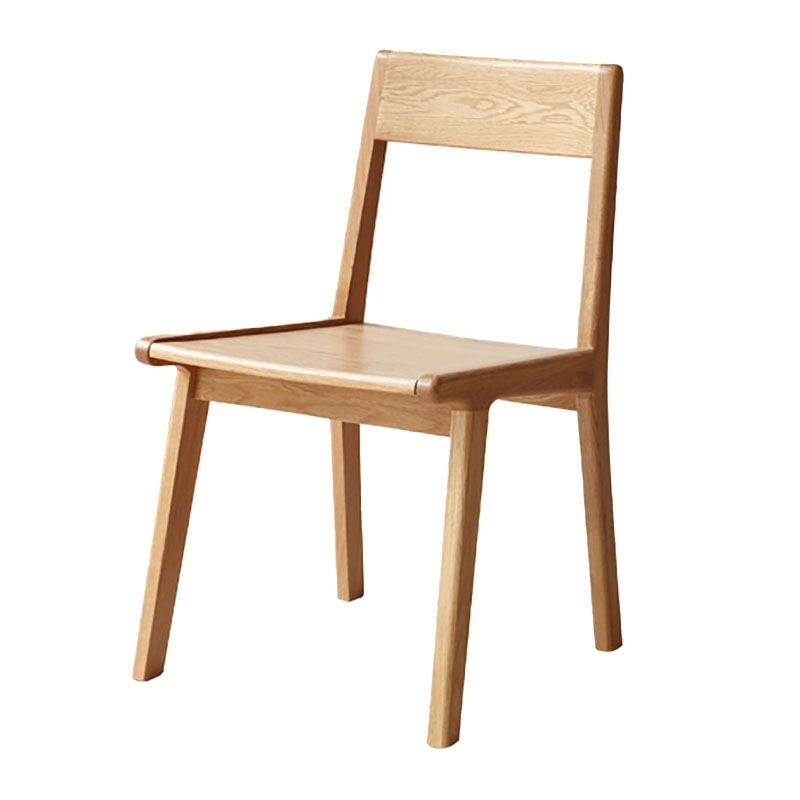 Silla con respaldo abierto de estilo contemporáneo, silla sin brazos con patas de madera para cocina