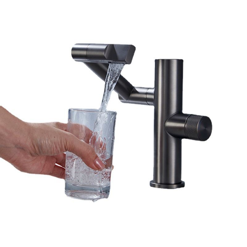 Modern Vessel Sink Faucet Solid Color Copper Centerset Lavatory Faucet for Bathroom