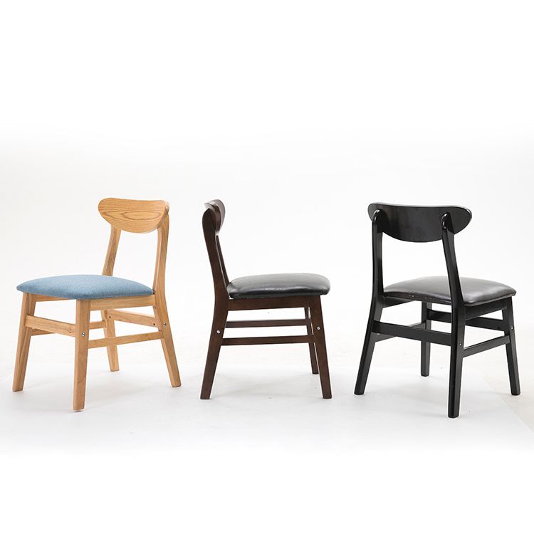 Chaise d'appoint à la maison contemporaine, chaise de salle à manger en bois à dossier ouvert rembourrée