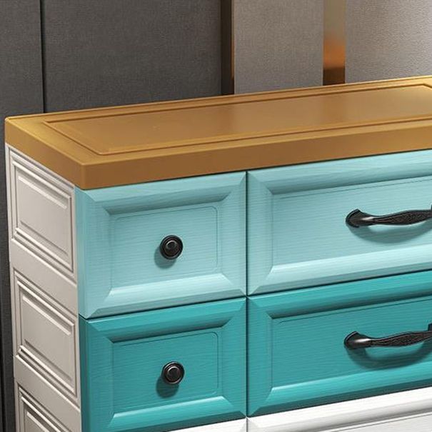 Modern Style Non-Hanging Armoire Plastic Wardrobe Closet with Drawers