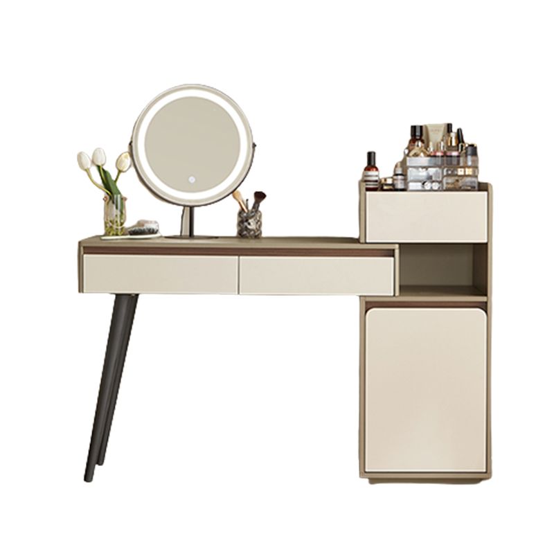 Contemporary With Drawer Wood Lighted Mirror Bedroom Dressing Table
