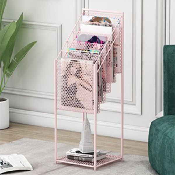 Contemporary Style Step Bookcase Metal Closed Back Bookshelf,36.6" H x 11.8" W