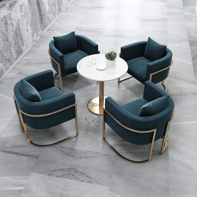 Glam Style Marble Dining Table 1/2/3/4/5 Pieces Dining Set for Home Use