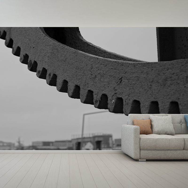 Stain Resistant Industrial Style Mural Wallpaper Metal Decorative Wall Art