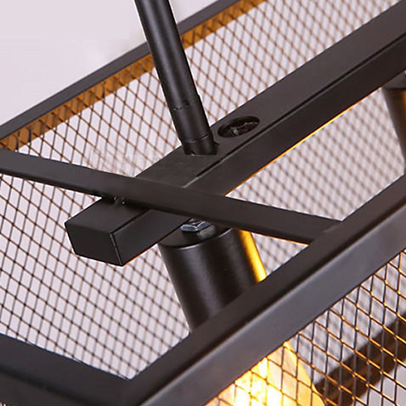 Square Island Chandelier Lights Industrial Metal Chandelier Lighting Fixtures for Dining Table