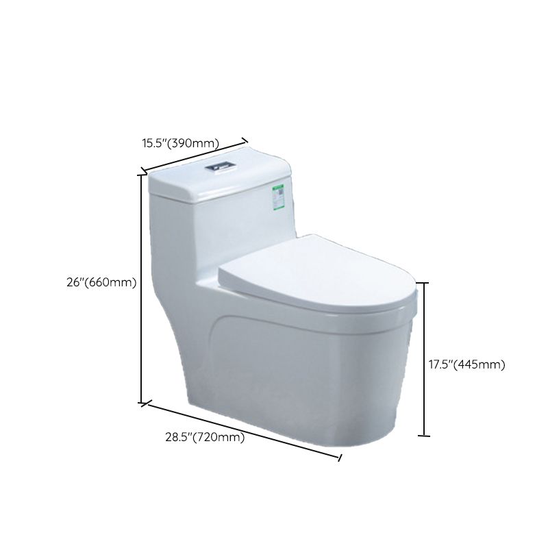 Contemporary One Piece Flush Toilet Floor Mounted White Urine Toilet for Washroom