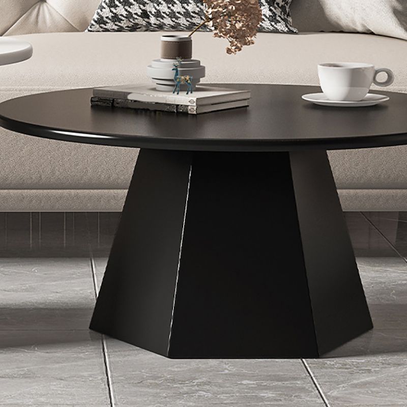 Pedestal Coffee Table Modern Black/White Cocktail Table for Room