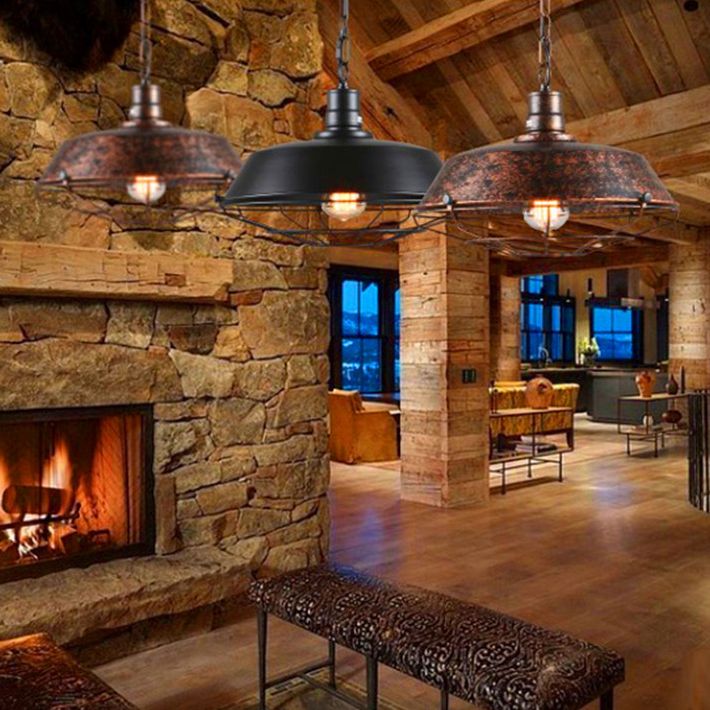 Bowl Restaurant Hangende hanglamp Industrial Metal Rust Pendant Licht armatuur