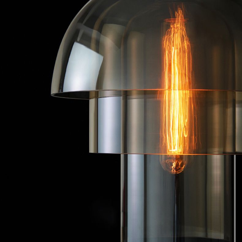 Schmiedeeisen einzelner Anhänger Licht im modernen luxuriösen Glasgeometrie -Hanglampe für Schlafzimmer