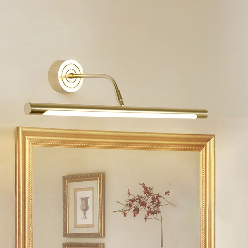 Linear Wall Light Fixture Modern Metal 1 Light Sconce Light in Gold