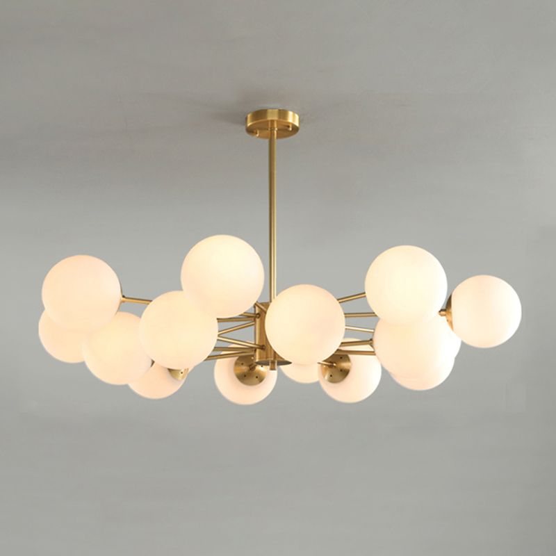 Metal Ceiling Hanging Lights Modernist Chandelier Light Fixture with Glass Shade